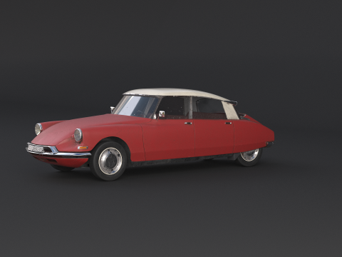 Rusted Citroen DS 19 3D Model