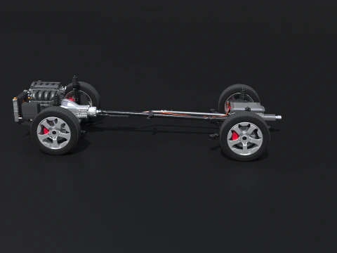 Raggi X del telaio a trazione posteriore leggermente ibrido MHEV Modello 3D