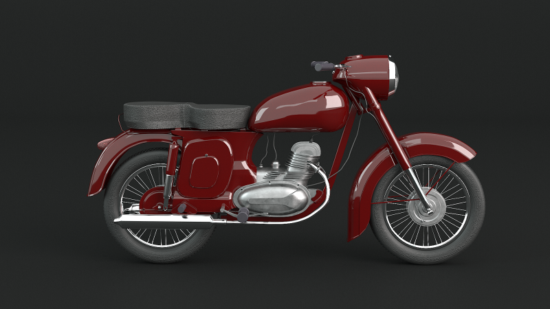 Moto Clásica Modelo 3D .c4d .max .obj .3ds .fbx .stl .blend