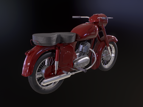 Moto Cl&aacute;sica Modelo 3D