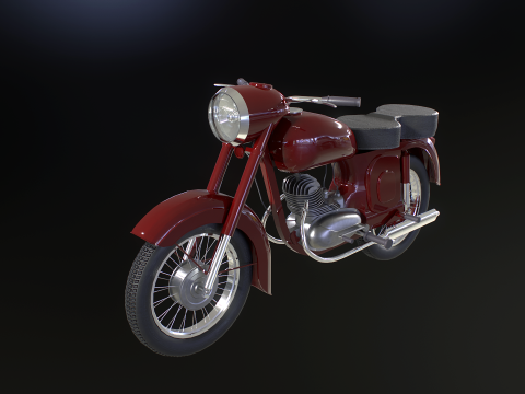 Moto Cl&aacute;sica Modelo 3D