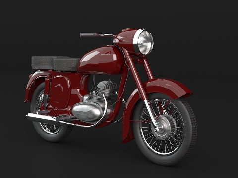Moto Cl&aacute;sica Modelo 3D