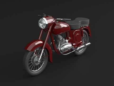 Moto Cl&aacute;sica Modelo 3D