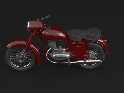 Moto Cl&aacute;sica Modelo 3D