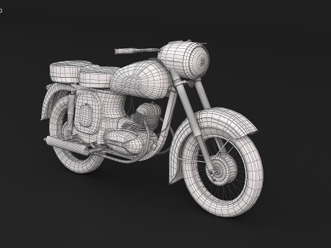 Moto Cl&aacute;sica Modelo 3D