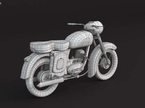 Moto Cl&aacute;sica Modelo 3D