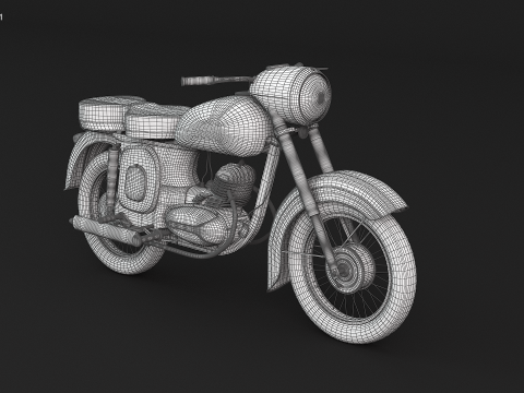 Moto Cl&aacute;sica Modelo 3D