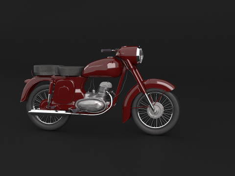 Moto Cl&aacute;sica Modelo 3D