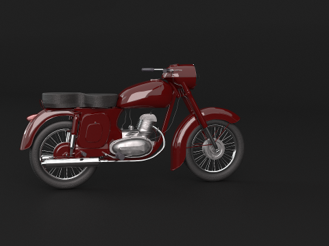 Moto Cl&aacute;sica Modelo 3D