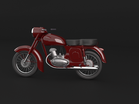 Moto Cl&aacute;sica Modelo 3D