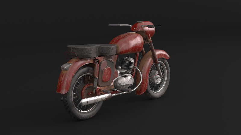 Klassisches Motorrad 3D Modell .c4d .max .obj .3ds .fbx .stl .blend