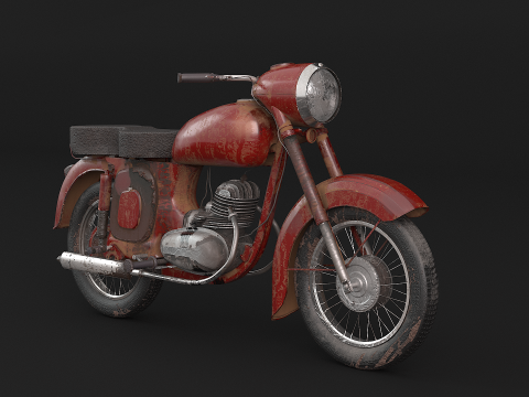 Klassisches Motorrad 3D Modell