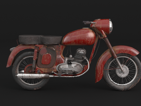 Klassisches Motorrad 3D Modell