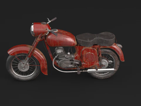 Classic Motorcycle 3D Model