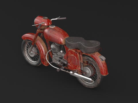Klassisches Motorrad 3D Modell