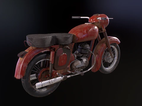 Classic Motorcycle 3D Model