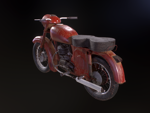 Klassisches Motorrad 3D Modell