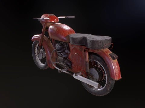 Classic Motorcycle 3D Model