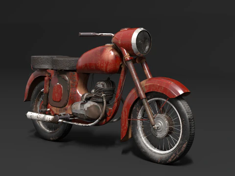 Classic Motorcycle 3D Model