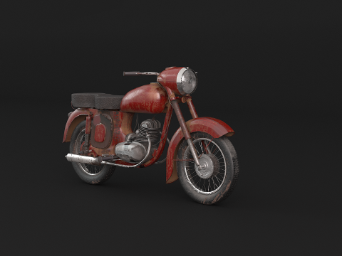 Klassisches Motorrad 3D Modell