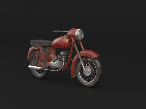 Classic Motorcycle 3D Model