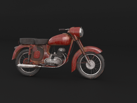 Klassisches Motorrad 3D Modell