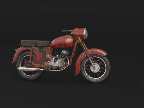 Classic Motorcycle 3D Model
