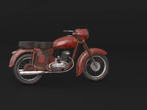 Classic Motorcycle 3D Model