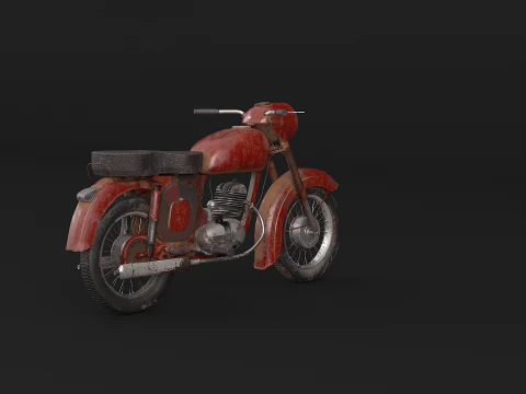 Classic Motorcycle 3D Model