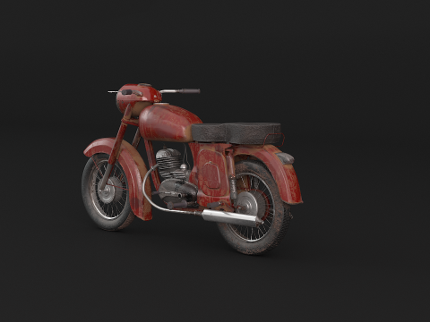 Klassisches Motorrad 3D Modell