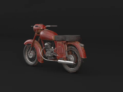 Classic Motorcycle 3D Model