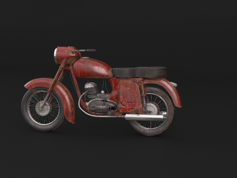 Klassisches Motorrad 3D Modell