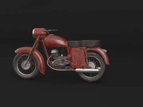 Classic Motorcycle 3D Model