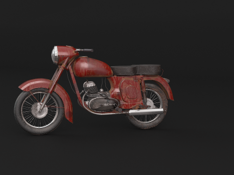 Klassisches Motorrad 3D Modell