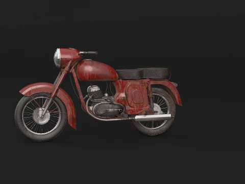 Classic Motorcycle 3D Model