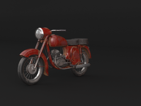 Klassisches Motorrad 3D Modell