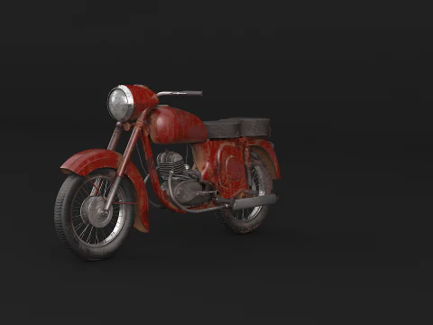Classic Motorcycle 3D Model