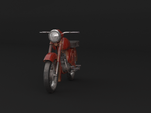 Klassisches Motorrad 3D Modell