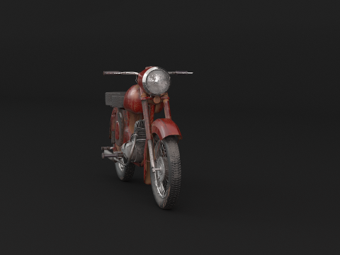 Klassisches Motorrad 3D Modell
