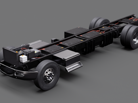 Vollelektrisches LKW-Chassis 3D Modell