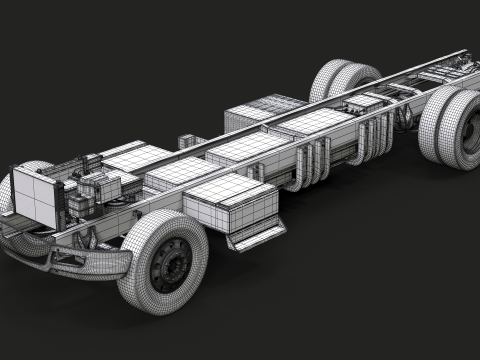 Full Electric Truck Chassis 3D Model
