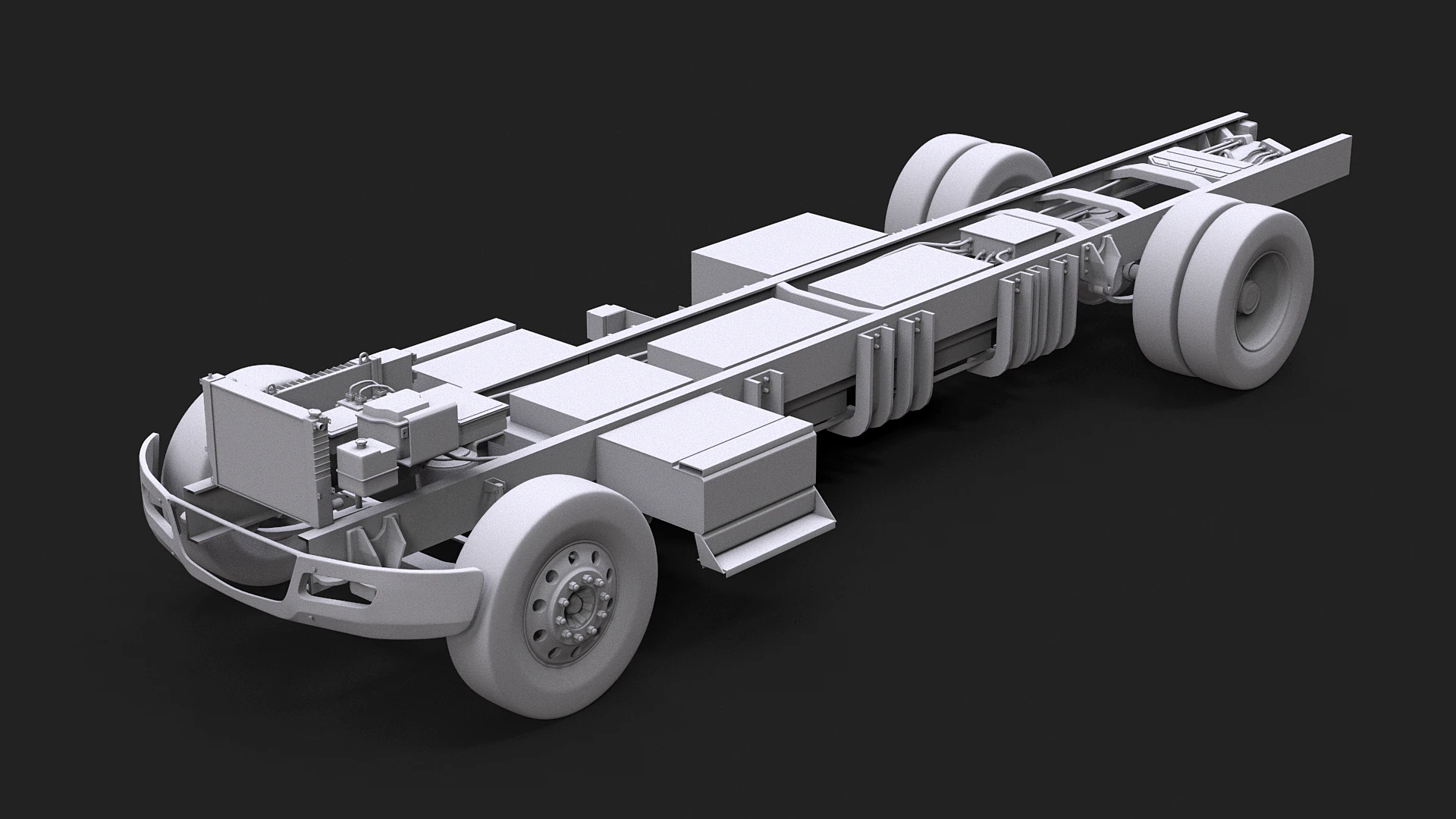 Full Electric Truck Chassis UT 3D Model .c4d .max .obj .3ds .fbx .stl .blend 