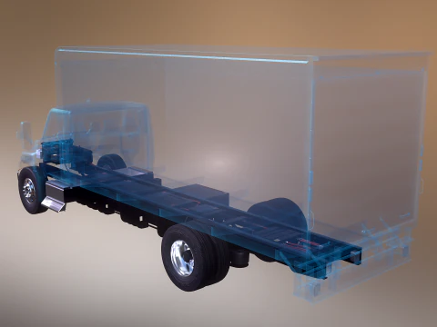 Raggi X del telaio del camion completamente elettrico Modello 3D