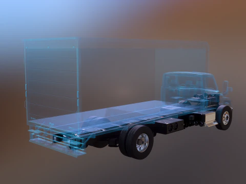Raggi X del telaio del camion completamente elettrico Modello 3D