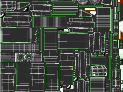 Raggi X del telaio del camion completamente elettrico Modello 3D
