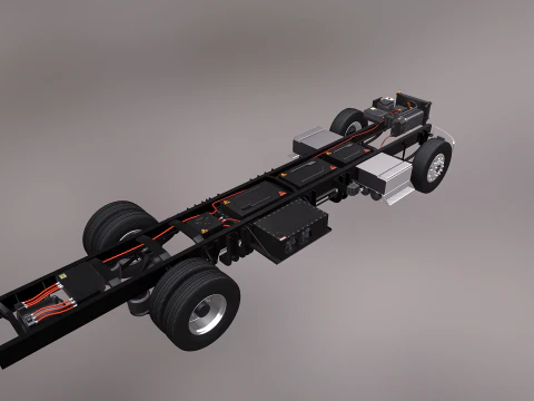 Raggi X del telaio del camion completamente elettrico Modello 3D