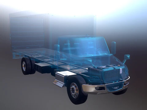 Raggi X del telaio del camion completamente elettrico Modello 3D