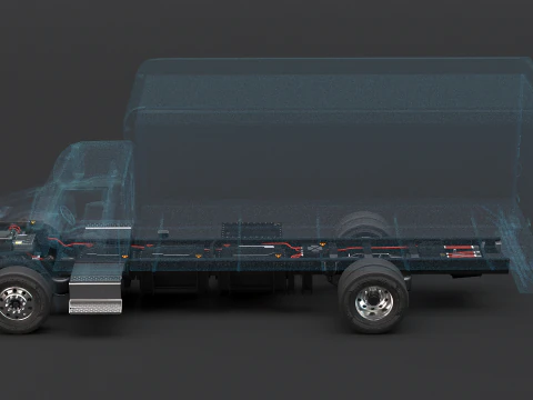 Raggi X del telaio del camion completamente elettrico Modello 3D