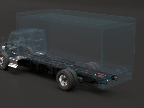 Raggi X del telaio del camion completamente elettrico Modello 3D