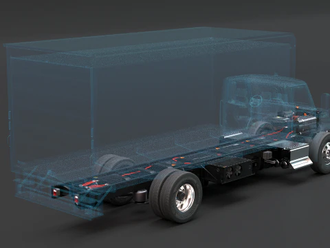 Raggi X del telaio del camion completamente elettrico Modello 3D
